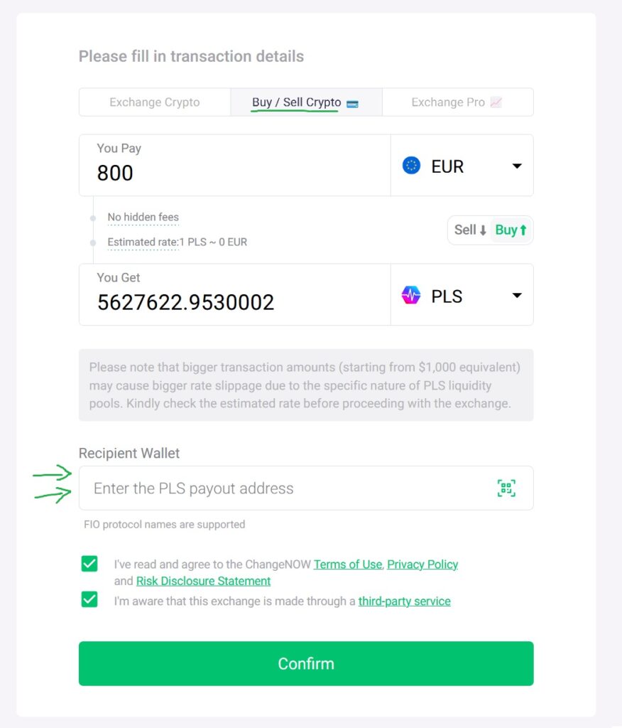changenow buy pulsechain credit card 2